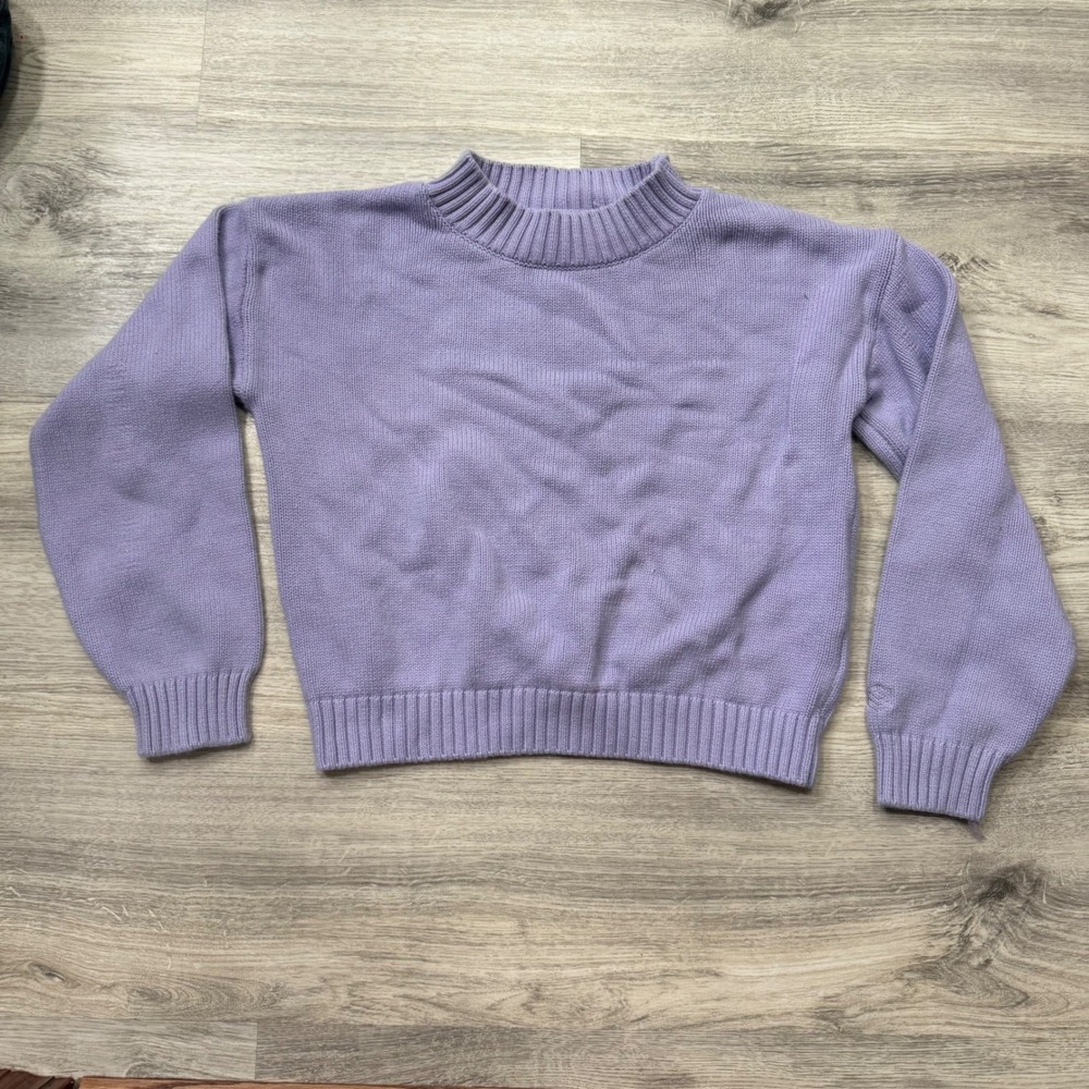 Zine XS Kids Lilac Purple Mock Neck Pullover‎ Sweater Ribbed Knit Soft